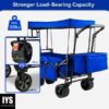 Collapsible Garden Wagon Cart with Removable Canopy, VECUKTY Foldable Wagon Utility Carts