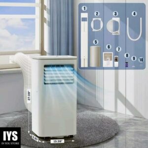 AGLUCKY 6000BTU (10000 BTU ASHARE)Portable Air Conditioners - White