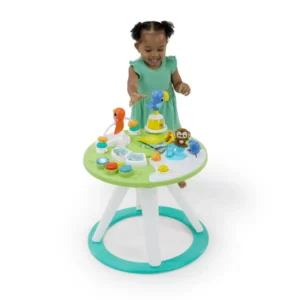 Bright Starts Around We Go 2-in-1 Walk-Around Baby Activity Center & Table, Tropic Coral, Age 6 Months+
