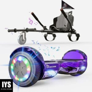EVERCROSS Hoverboard, Hoverboard for Adults, Hoverboard with Seat Attachment - Purple