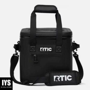 RTIC Soft Cooler 12 Can, Insulated Bag Portable Ice Chest Box - Black