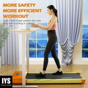 SSPHPPLIE Walking Pad 300lb, 40*16 Walking Area Under Desk Treadmill, Orange