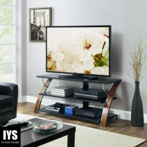 Whalen Payton 3-in-1 Flat Panel TV Stand for TVs up to 65", Brown Cherry