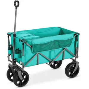 Academy Sports + Outdoors XL Folding Wagon with Tailgate and Strap-Color: Turquoise / Aqua