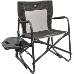 ‎GCI Outdoor Freestyle Rocker Chair with Side Table(Color: Pewter)