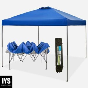 MF Studio 10x10ft Pop-up Canopy Tent Straight Legs Instant Canopy for Outside with Wheeled Bag - Blue