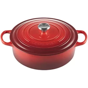 Le Creuset Enameled Cast Iron Signature Round Wide Dutch Oven, 6.75 qt., -Color:Cerise