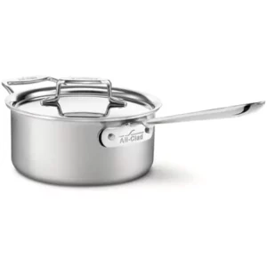 All-Clad D5 5-Ply Stainless Steel Sauce Pan 3 Quart Induction Oven Broiler Safe 600F Pots and Pans, Cookware Silver-Color: Stainless Steel-Size: 3-quart