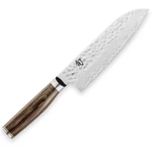 Shun Premier 7" Santoku Knife Hand-Sharpened, Handcrafted in Japan, Light, Agile and Easy to Maneuver-Size:7-Inch-Color: Brown