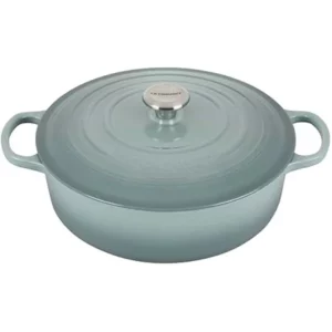 Le Creuset Enameled Cast Iron Signature Round Wide Dutch Oven, 6.75 qt., Color:Sea Salt