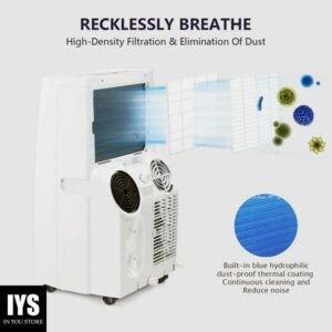 AGLUCKY 10200BTU(14000 BTU ASHRAE)Portable Air Conditioner