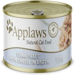 Applaws Natural Wet Cat Food Tuna Fillet with Cheese in Broth(5.5-oz, case of 24)