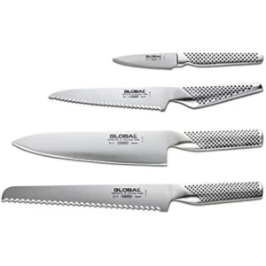 Global 4-Piece Knife Set-Silver