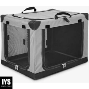 EveryYay Essentials Portable Canvas Dark Grey Dog Crate, 24" L X 18" W X 17" H