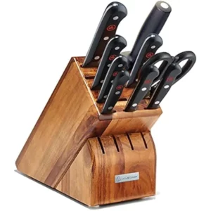 WÜSTHOF Gourmet 10-Piece Knife Block Set-Color:Acacia-Size:10-Piece