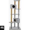 EveryYay Essentials Grey Lookout Large Cat Loft 8-Level Cat Tree, 76" H