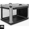 EveryYay Essentials Portable Canvas Dark Grey Dog Crate, 36" L X 24" W X 23" H