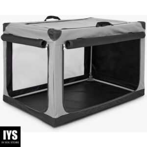 EveryYay Essentials Portable Canvas Dark Grey Dog Crate, 36" L X 24" W X 23" H