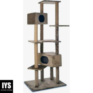 EveryYay Essentials Brown Lookout Large Cat Loft 8-Level Cat Tree, 76" H