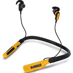 DEWALT Wireless Bluetooth Neckband Headphones — Neckband Earphones with 30H Runtime — Secure Magnetic Earbuds — Noise-Isolating Wireless Earbuds — Jobsite Pro Built-in Mic for Crystal-Clear Calls  -Yellow and Black Bundles with this item