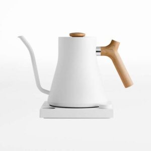 Fellow Stagg EKG Electric Variable Temperature Pouring Kettle-Color: Matte White w/ Maple