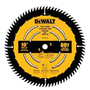 DEWALT Large Diameter Saw Blades 10-in 80-Tooth Fine Finish Tungsten Carbide-tipped Steel Miter/Table Saw Blade