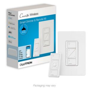 Lutron - Caseta Smart Lighting Dimmer Switch and Remote Kit for Wall and Ceiling Lights - White