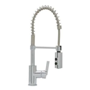 Project Source Flynt Chrome Single Handle Pull-down Kitchen Faucet with Sprayer (Deck Plate Included)