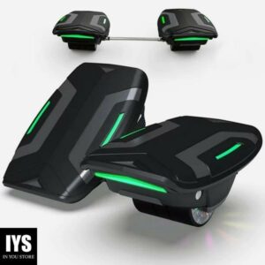 Magic Hover HS300 One Wheel Hoverboard Gyroshoes Electric Roller Skate, Self-Balancing Hover shoes with LED Light for Kids and Adults - Gray