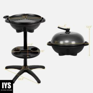 Costway Electric BBQ Grill 1350W Non-stick 4 Temperature Setting Outdoor Garden Camping