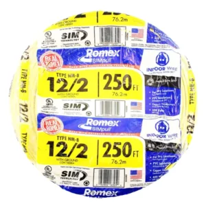 Southwire 28828255 250' 12-2 NM-B Wire, 12 AWG, Yellow -Unit