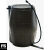 FCMP Outdoor RC4000 50-Gallon Heavy-Duty Outdoor Home Rain Catcher Barrel Water Container with Spigots and Mesh Screen, Brown