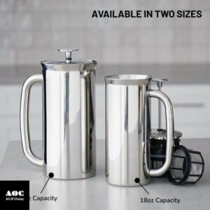 ESPRO - P7 French Press - Double Walled Stainless Steel Insulated Coffee and Tea Maker - Polished Stainless Steel, 18 Oz
