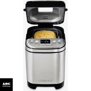 Cuisinart Bread Maker Machine, Compact and Automatic, Customizable Settings, Up to 2lb Loaves, CBK-110P1, Silver,Black
