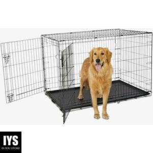 EveryYay Essentials 2-Door Folding Dog Crate, 48.5" L X 30.2" W X 32" H