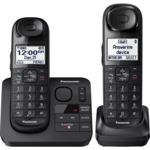 Panasonic - KX-TGL432B DECT 6.0 Expandable Cordless Phone System with Digital Answering System - Black
