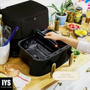 Beautiful 9QT TriZone Air Fryer, Black Sesame by Drew Barrymore