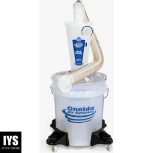 Oneida Air Systems Dust Deputy Deluxe Cyclone Separator Kit with Caster Mounts and Clear Collapse-Proof Bucket for Wet/Dry Shop Vacuums (DD Deluxe 5-Gal)