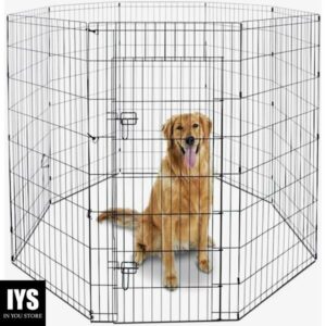 EveryYay Essentials Adjustable Exercise Black Pen for Dogs, 48" H