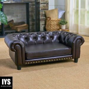 Enchanted Home Pet Brown Windsot Pet Sofa, 34.25" L X 20.98" W