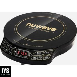NUWAVE Gold Precision Induction Cooktop, Portable, Powerful with Large 8” Heating Coil, 100°F to 575°F, 3 Wattage Settings 600, 900, and 1500 Watts, 12” Heat-Resistant Cooking Surface