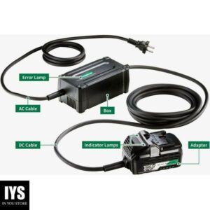 Metabo HPT MultiVolt AC Adapter | Power Source Option for All 36V MultiVolt Tools | 20 Ft Pivoting Cord | Can Be Used with Generators or Long Extension Cords | ET36A