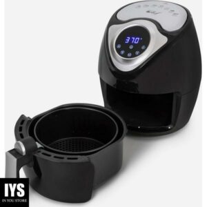 Deco Chef 3.7 QT Personal Digital Air Fryer, 7 One-Touch Cooking Programs, Time and Temperature Controls, Dual Non-Stick Baskets, 1300W, Black