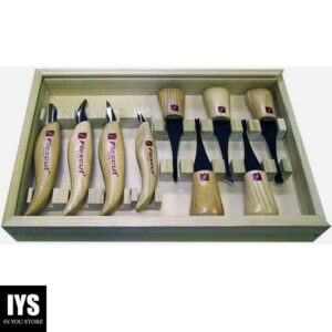 Flexcut Carving Tools, Deluxe Palm & Knife Set, with 4 Carving Knives and 5 Palm Tools (KN700)