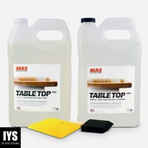 MAS Table Top Pro (2-Gallon Kit) | Crystal Clear Casting for DIY Arts and Crafts Projects | 2-Part Resin and Hardener Epoxy Kit | for Countertops, Wood Tables, Tabletops, Bar Tops, and More