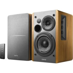 Edifier - R1280T Powered Computer Speakers, Bookshelf Speakers - 2.0 Stereo Active Near Field Studio Monitor Speaker 42 Watts RMS - Brown