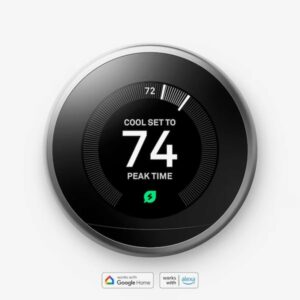 Google Nest Learning Smart Thermostat with WiFi Compatibility (3rd Generation) - Stainless Steel