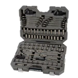 CRAFTSMAN OVERDRIVE 121-Piece Standard (SAE) and Metric Gunmetal Chrome Mechanics Tool Set with Hard Case