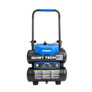 Kobalt QUIET TECH 4.3-Gallons Portable 150 PSI Twin Stack Quiet Air Compressor