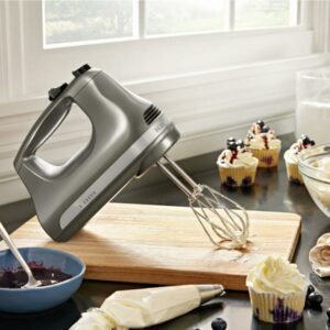 KitchenAid - KHM512IB Ultra Power 5-Speed Hand Mixer - Contour Silver